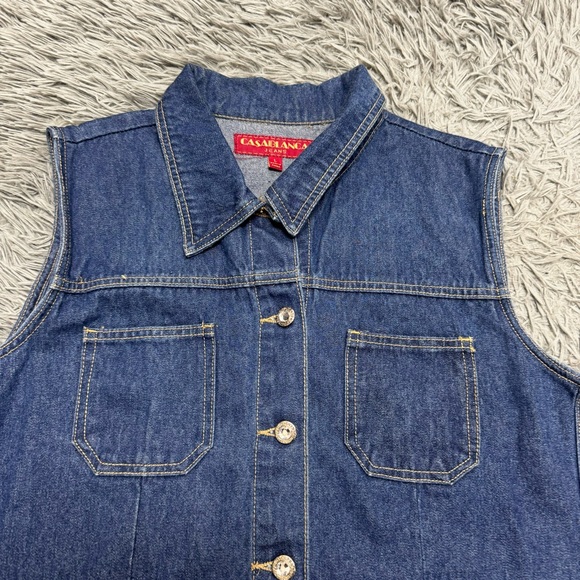 Casablanca Denim Button Front Vest Size Large - Picture 2 of 7